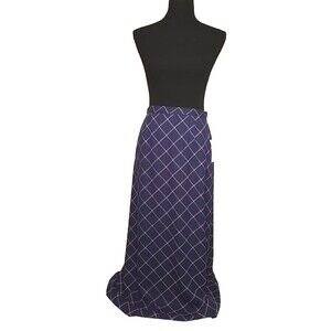 Pendleton NWT Women's navy blue Plaid Maxi modest Lined skirt size 8         T35